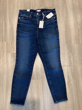 Good American Good Waist Crop Skinny Jeans (Indigo 511) (Regular), size 15